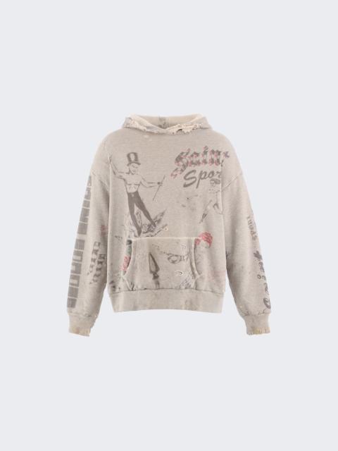 SAINT M×××××× X Alexis Ross Long Sleeve Drawing Hoodie Grey
