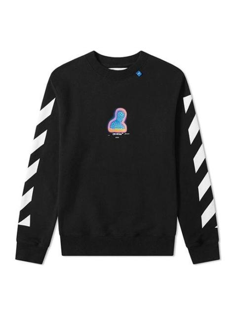 Off-White Off-White Mens Thermo Striped Logo Slim-fit Sweatshirt OMBA025E19E300061088