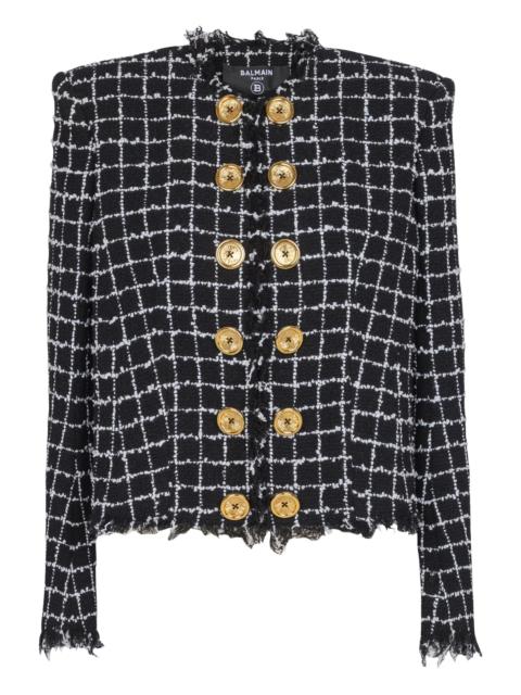 Balmain frayed button tweed jacket