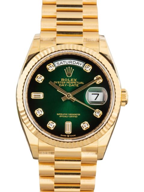 ROLEX Used Rolex Day-Date 36 Ref 128238 Green Ombre Diamond Dial