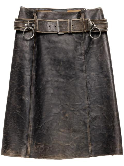 Prada leather mini skirt