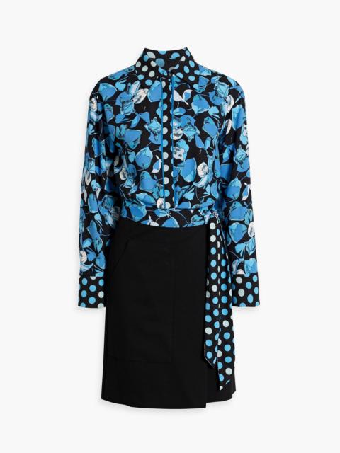 DIANE VON FURSTENBERG Olia printed chiffon and cady wrap dress