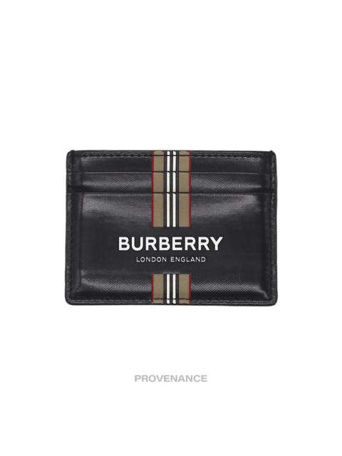 Burberry Burberry Card Holder Wallet - Logo Striped Check Black