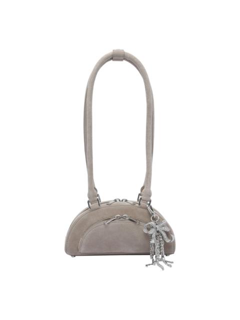 self-portrait self-portrait Mini Suede Bow Charm Shoulder Bag