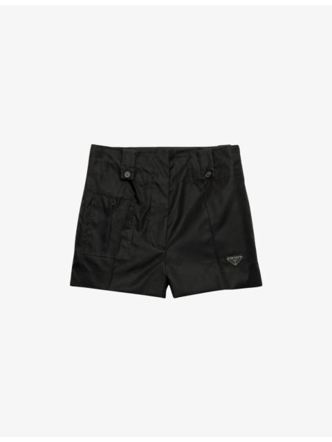 Prada Re-Nylon Triangle-Logo Woven Shorts