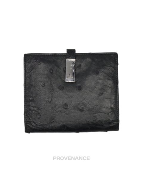 GUCCI Gucci Compact Wallet - Teal Ostrich Leather