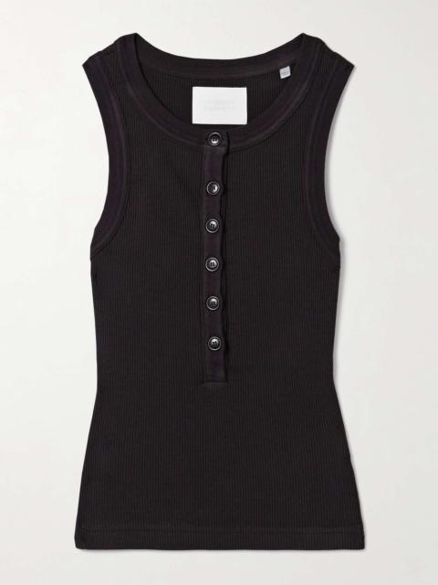 Caralyn ribbed jersey tank Dark brown