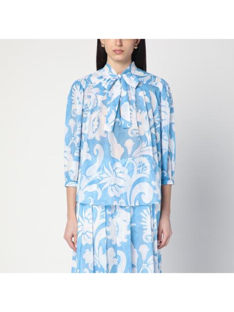 Etro ETRO Shirt with bow and white/blue Paisley print