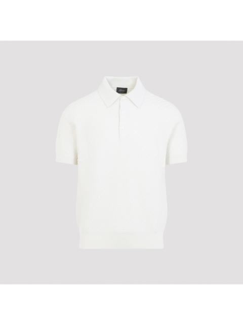 Brioni BRIONI White Cotton Silk Ice Polo Shirt New & Authentic (Men