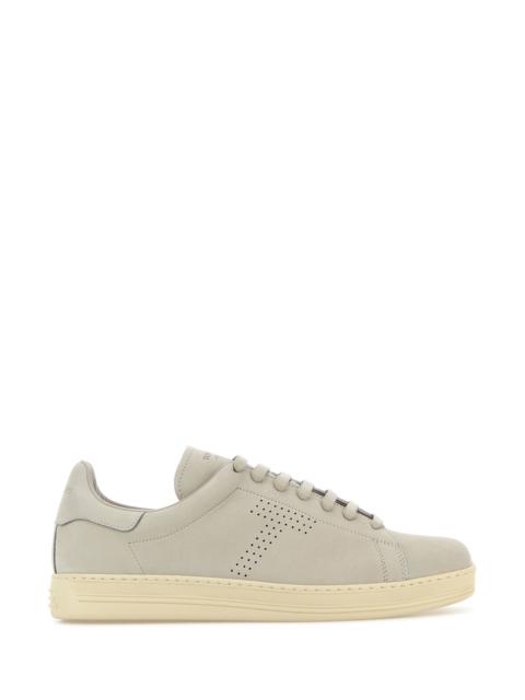 TOM FORD Light grey suede Warwick sneakers
