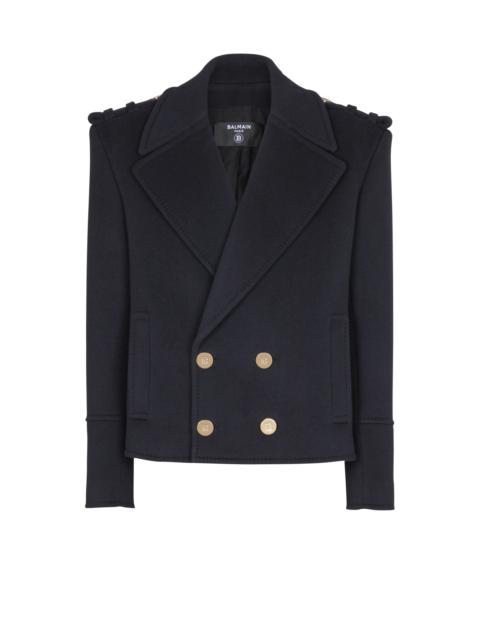 Balmain Cropped wool reefer jacket