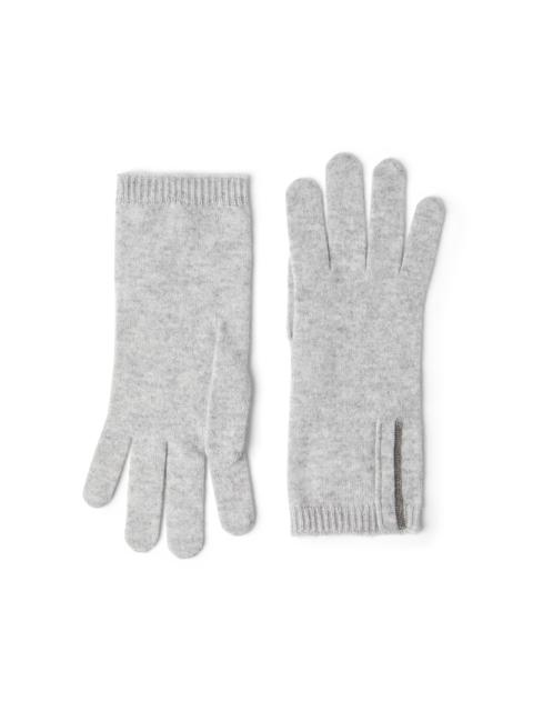 Brunello Cucinelli Brunello Cucinelli Knit gloves in Light Grey at Nordstrom