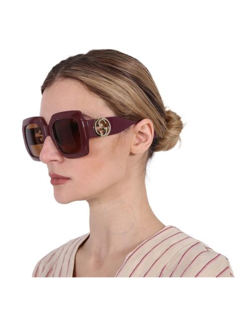 GUCCI Gucci Brown Square Ladies Sunglasses GG1022S 007 54