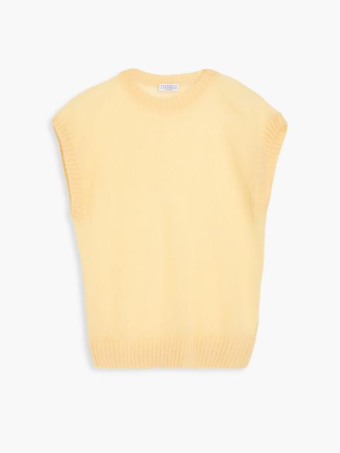 Brunello Cucinelli Bead-embellished mohair-blend top