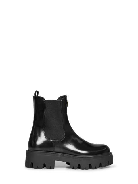Prada Prada Calzature Women Black Brushed Leather Ankle Boots