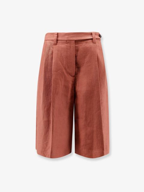 Brunello Cucinelli Brunello Cucinelli Women Linen Shorts With Monili Detail