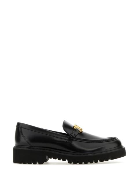 Valentino Garavani Women Black Leather Vlogo Loafers