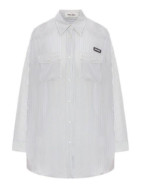 Miu Miu Miu Miu Women Striped Poplin Shirt