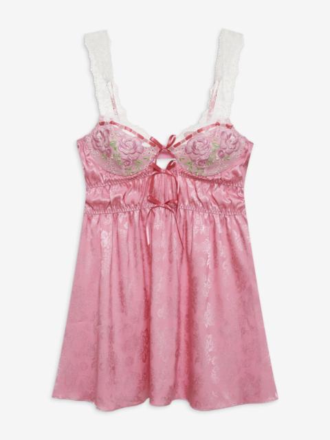 For Love & Lemons Rose Milk Eyelet Slip Dress