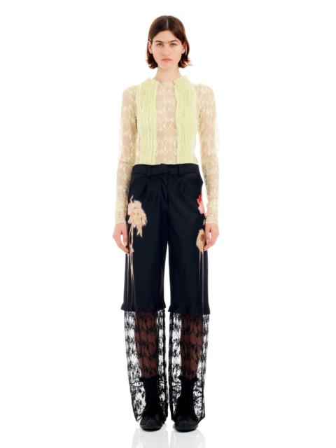 Collina Strada BLACK FLOWER DRIP DANTE LACE TROUSER