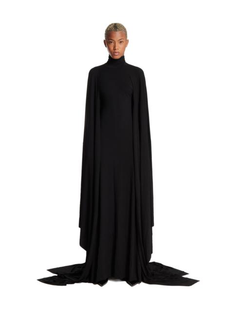 BALENCIAGA Black Long Cape Dress