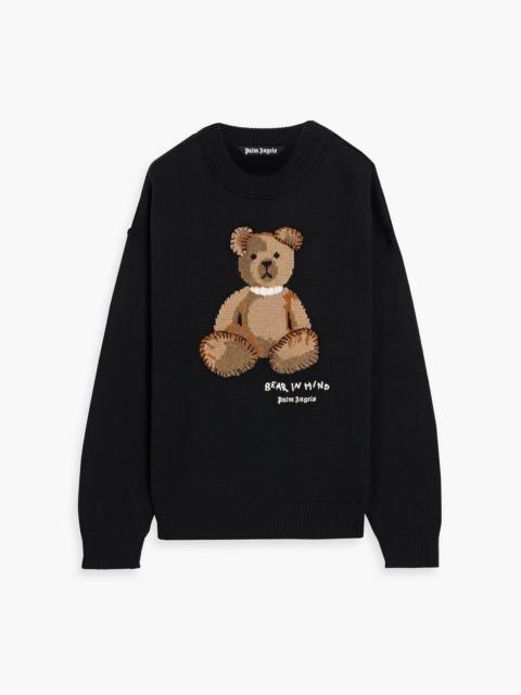 Palm Angels Embellished intarsia wool sweater