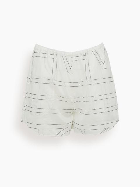 Totême Monogram Cotton PJ Shorts in White/Black