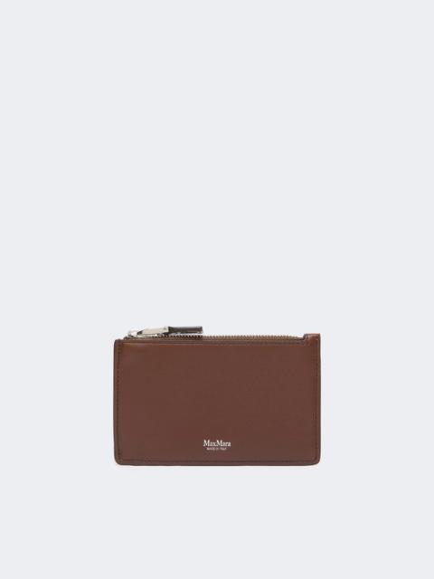 Max Mara Leather card holder - COCOA