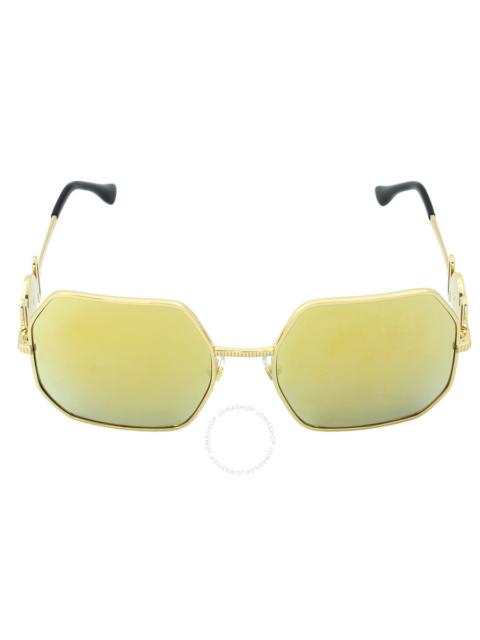 VERSACE Versace Brown Mirror Gold Irregular Ladies Sunglasses VE2248 10027P 58