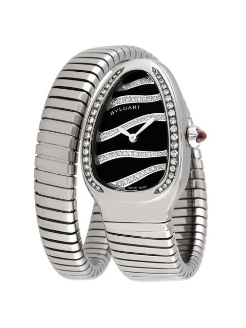 BVLGARI Bvlgari Serpenti Tubogas Black Lacquered Dial Ladies Spiral Bracelet 102439