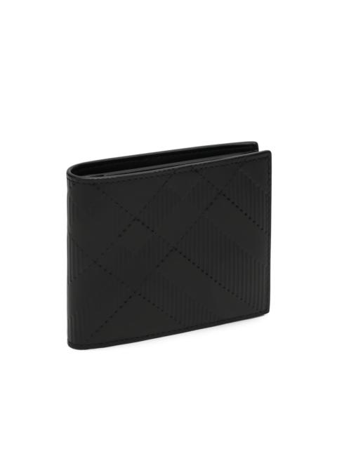 embossed-check bi-fold wallet