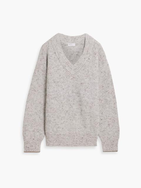 Brunello Cucinelli Donegal ribbed wool-blend sweater