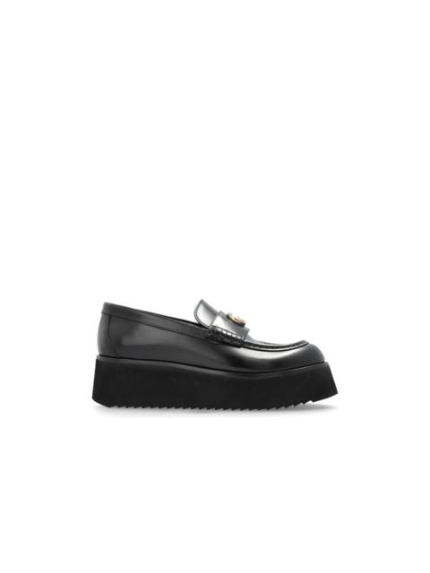 GUCCI GUCCI Interlocking G Black Leather Platform Loafers New & Au