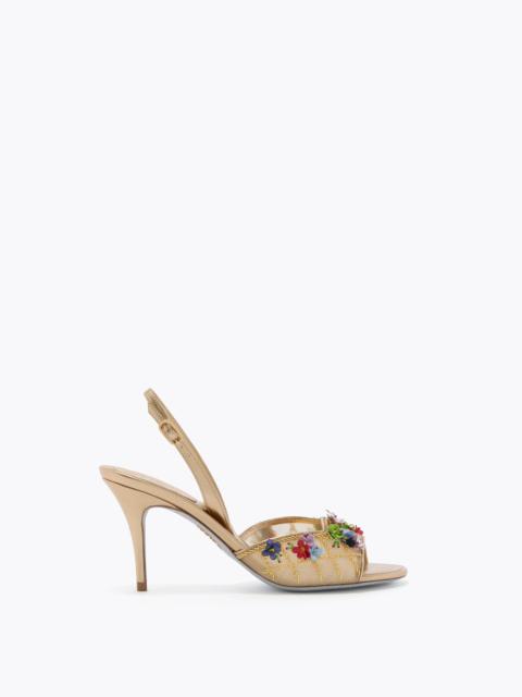 RENE CAOVILLA FLORA GOLD SANDAL 80