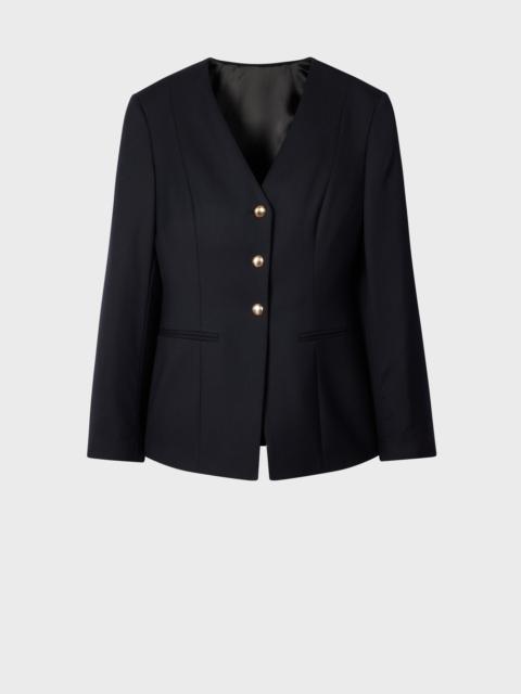 Paul Smith Women's A Suit To Travel In - Navy Collarless Tailored Jacket