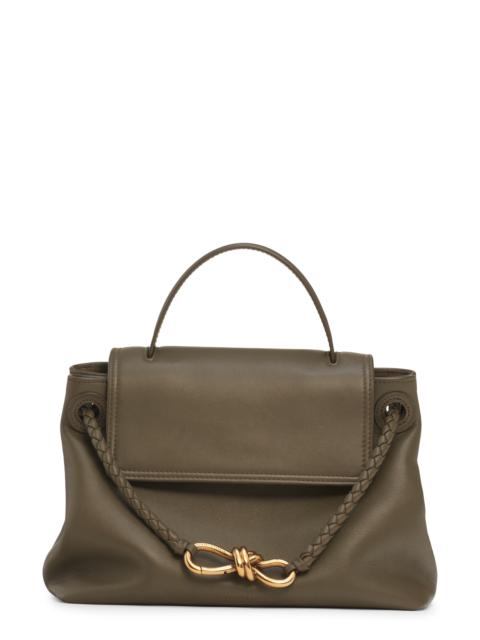 Bottega Veneta Bottega Veneta Small Ciao Ciao Knot Detail Leather Top Handle Bag in 3230 Cypress-Muse Brass at Nord