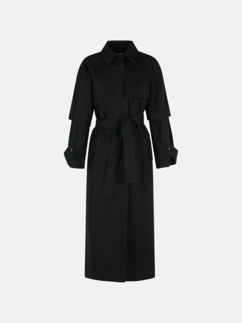 Max Mara 'AGAMIA' BLACK COTTON RAINCOAT