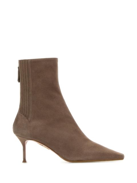 AQUAZZURA Dove grey suede Saint Honor ankle boots