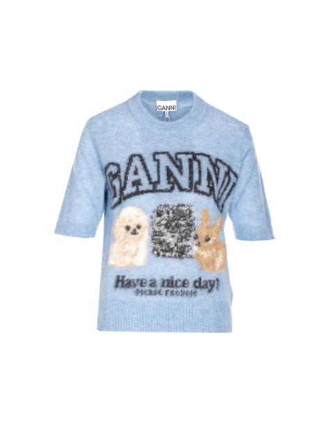 Ganni Women Logo Puppies T-Shirt