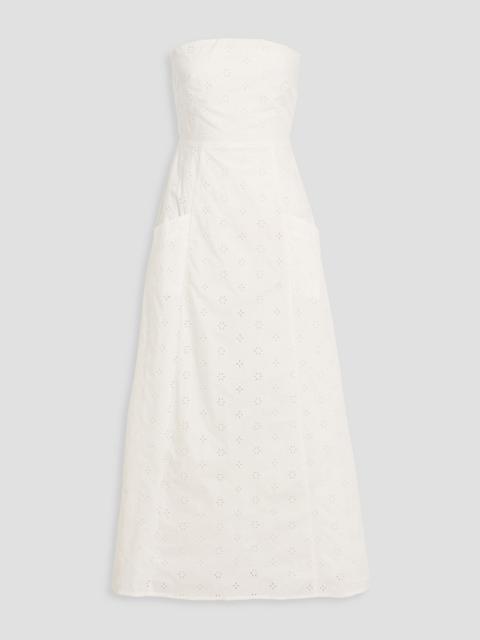 MATTEAU Strapless broderie anglaise cotton midi dress