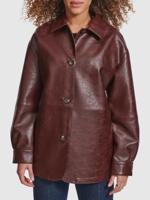 Levi's levi's Oversize Faux Leather Relaxed Jacket in Oxblood at Nordstrom