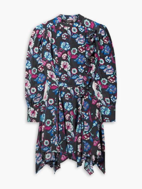 Isabel Marant Verikio ruffled floral-print silk mini dress