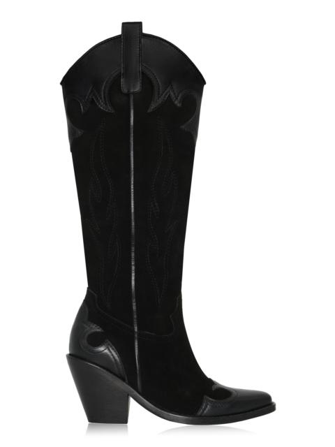 Johanna Ortiz Western Legacy Suede Leather Boots black