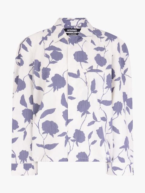JACQUEMUS LA CHEMISE CRIOLLO | PRINT ROSES DARK NAVY