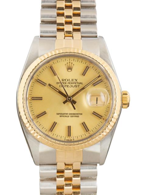 ROLEX Used Rolex Datejust 36 Steel & Gold 16013 Champagne Dial