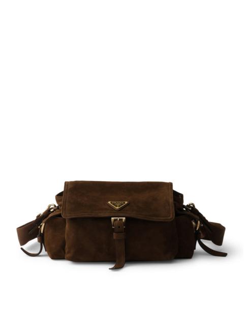 Prada Prada Women Explore Medium Suede Shoulder Bag
