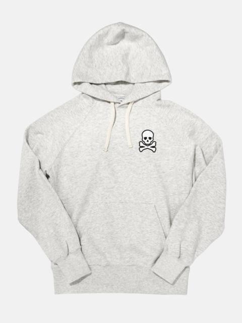 J. PRESS GREY SKULL AND CROSSBONES HOODIE