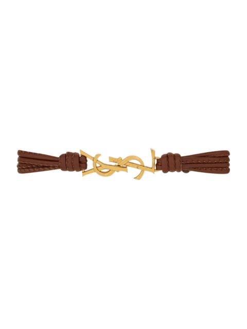 SAINT LAURENT Saint Laurent Women Bracelet With Cassandre In The Center And Clasp Closure In Nappa Leather And Gol