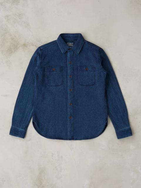 Studio D'Artisan Heavyweight Sashiko Workshirt - Washed Indigo