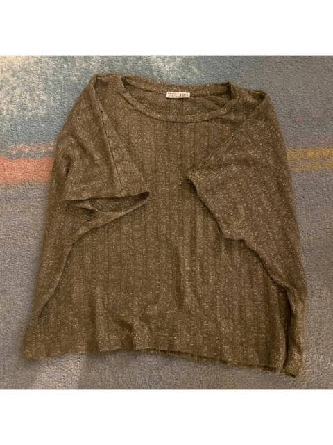 Other Designers ZARA Metallic Cropped Dolman Short Sleeve Shirt